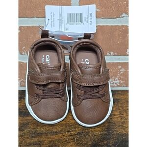 Carters Infant Walking Shoes-Size 3 Months-Brown‎ Lip On Hook And Loop Closure